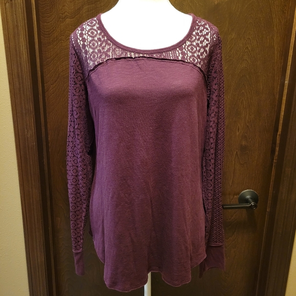 Maurices Tops - Maurices Purple Lace Long Sleeve Top NWT